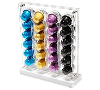 DuvinDD Coffee Pod Holder for Nespresso Original Line Capsule Holder Acrylic Magnetic Coffee Pods Organizer, Freestanding or Mounted on the Fridge, Hold 40 Capsule Pods Capacity Storage Rack