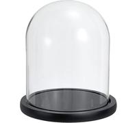 DuvinDD Glass Dome Cloche Dome The bell jar with Black Base Decorative Clear Display for Pop Labubu Plant Toy Crystal - 7inch/18cm