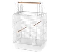 Duvo Bird Cage Ara White 54X34X65.5Cm With Food/Water Bowl & Perch