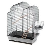 Duvo Bird Cage Eliza Gray/Black 54X34X75Cm For 3 Birds With Bath House