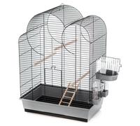 Duvo Bird Cage Eliza Gray/Black 54X34X75Cm For 3 Birds With Bath House