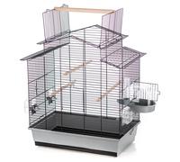 Duvo Bird Cage Iza 3 Gray/Black 58X38X65Cm 2 Bowls 3 Perches