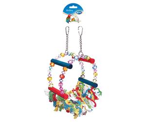 Duvo Bird Swing 32Cm With Beads & Hammock For Birds Colorful