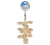 Duvo+ Bird Toy Brainy Wood 14X14X28Cm, Pine, For Birds, 100% Natural