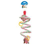Duvo Bird Toy Spiral Cotton 35Cm Colorful For Parrots & Birds