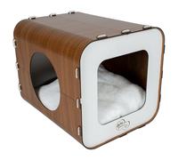 Duvo+ Cat House Blanche White, MDF, 33.5x40x34 Cm, Cozy Cat Residence