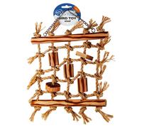 Duvo+ Climbing Net Made Of Sisal Beige 36X26 Cm For Birds With Wooden Blocks