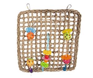 Duvo+ Climbing Net Toy Made Of Sea Grass 41X37 Cm For All Birds Colorful Active