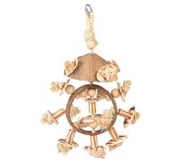Duvo+ Coconut Jungle Ring For Birds 38X25.5X13Cm With Wooden Blocks & Sisal