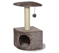 Duvo+ Corner Scratching Post Bessie Taupe 30X30X58 Cm With Den And Play Ball