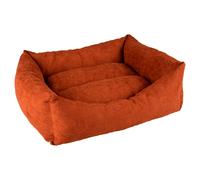 Duvo+ Dog Bed Velvet Copper Red/White Non-Slip
