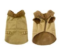 Duvo Dog Coat Beige Suede Imitation Warm Dog Jacket Fashionable Trendy