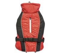 Duvo+ Dog Coat Hi Vis Casual Red/Black, Water-Repellent, Fleece Lining