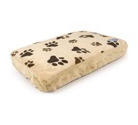 duvoplus, Rectangular Cushion with Paw Print 90 x 65 x 12 cm Beige for Bed / Basket / Sofa / Teepee Beige Dog