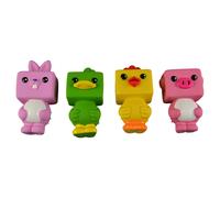 Duvo+ Dog Toy Animal Heads Latex 7X5X15Cm With Whistle For Dogs