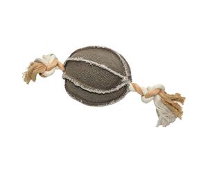 Duvo Dog Toy Canvas Ball With Leash, 22X13 Cm, Durable, Washable