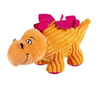 Duvo+ Dog Toy Dino Stegosaurus Squeaker Orange 30X11X12Cm