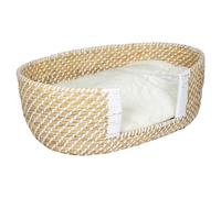 Duvo+ Dog Willow Bed Boho Beige/White With Cushion & Entrance For Dogs