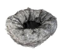 Duvo+ Donut Bed Gray With Fur, Dog Cushion 55X55X17 Cm Soft And Cuddly