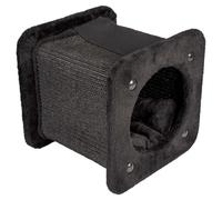 Duvo + Kratz-Tunnel Square Black 30x30x28cm for Cats with Pillow & Play Ball