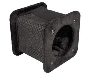 Duvo + Kratz-Tunnel Square Black 30x30x28cm for Cats with Pillow & Play Ball