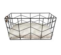 Duvo+ Metal Basket Caviar Black For Dogs Including Cushion 40X29X19 Cm