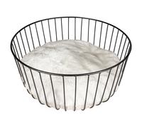 Duvo+ Metal Basket Caviar Black For Dogs With Cushion - 35x35x17 Cm