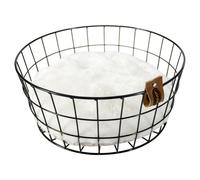 Duvo+ Metal Basket Caviar For Dogs, 35Cm Modern Black With Cushion, Round