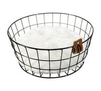 Duvo+ Metal Basket Caviar For Dogs, 35Cm Modern Black With Cushion, Round