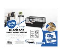 Duvo + Nagergehege Black Bob Black 78x48x36cm with Accessories for Small Animals