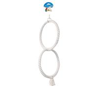 Duvo+ Parrot Toy 50Cm Cotton With 2 Rings White For Birds