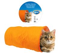Duvo+ Play Tunnel Orange 50X25Cm For Cats - High Quality Nylon, Washable