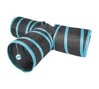 Duvo+ Play Tunnel T-Bone Blue/Black 80x25 Cm For Cats, Foldable, Fun