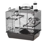 Duvo+ Rodent Cage Black Rufus Black 50X33X44.5Cm 3 Levels With Accessories
