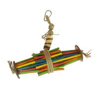 Duvo+ Tube Sticks For Birds, Toy With Corn Leaves & Coconut, 19x23x6 Cm