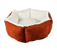 Duvo+ Velvet Copper Dog Bed, Red/White, L or XL, Comfortable
