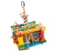 Duvo+ Wooden Play Box with Sisal & Coconut for Birds, RRP 29.99 EUR, New