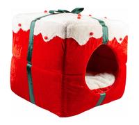 Duvo+ Xmas Cat Cave 40X40Cm Gift For Cats Red For Relaxation