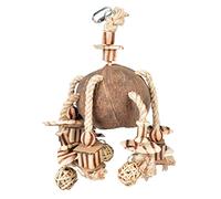 Duvoplus, Coconut Jungle Pendant Willow Balls & Blocks Made of Wood, 35 x 20 x 15 cm, Wood, Birds