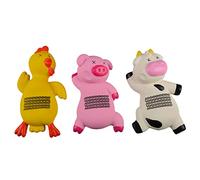 duvoplus, Latex Ouch Chicken/Pig/Cow 11.5 x 21 x 5 cm Mixed Colours, Toy, Mixed Colours, Dog