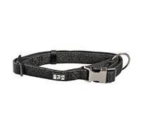 duvoplus, Nylon Reflective Collar, GA Me, City NY, Size S, 20-35cm/15mm, Black, for Active Dogs, Easy Use, Ideal for Urban Day and Evening Exploration
