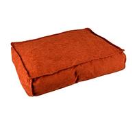 duvoplus, Rectangular Cushion Velvet Copper M - 76 x 52 x 13 cm, Red, Ecological Filling 100% Recycled, Non-slip Bottom, Comfortable and Warm Sleeping Area for Dogs