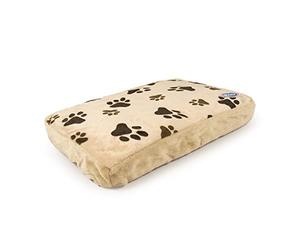 duvoplus, Rectangular Cushion with Paw Print 90 x 65 x 12 cm Beige for Bed / Basket / Sofa / Teepee Beige Dog