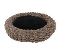 duvoplus, Siesta M Round Espresso Basket - 54 x 54 x 13 cm Black/Brown Cotton Rope with Soft Cushion on Both Sides and Durable Rest for Cats and Small Dogs, Optimal Comfort