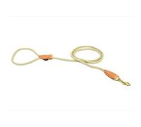 duvoplus, Strong and flexible nylon lead with leather finish EXPLOR Forest range, size 135 cm/8 mm, beige, ideal for adventurous walks and expeditions