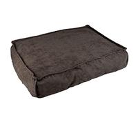 duvoplus, Velvet Concrete S Rectangular Cushion - 56 x 40 x 13 cm, Anthracite, Ecological Filling 100% Recycled, Non-slip Bottom, Comfortable and Warm Sleeping Area for Dogs