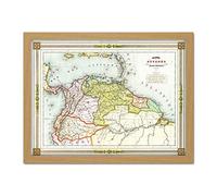 Duvotenay 1846 Map Colombia Guyana Americas Large Framed Art Print Poster Wall Decor 18x24 in