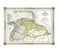 Duvotenay 1846 Map Colombia Guyana Americas Large Wall Art Print Canvas Premium Mural