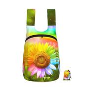 DUWAA 3d Colorful Sunflower Print Foldable Hiking Shoulder Bags, Travel Lightweight Packable Daypack Backpack 10kg For Women Men