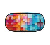 DUWAA Abstract Mosaic Pattern3 print Functional Stationery Pouch Portable Pencil Bags Pencil case, Lightweight Pencil Pouch